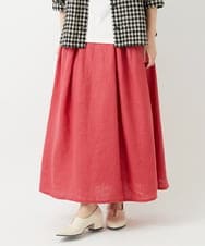 NHHGE84330 GIANNI LO GIUDICE(小さいサイズ)(メゾン ドゥ サンク) カラーリネン製品洗いスカート レッド