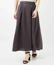 NHHGE84330 GIANNI LO GIUDICE(小さいサイズ)(メゾン ドゥ サンク) カラーリネン製品洗いスカート ダークグレー