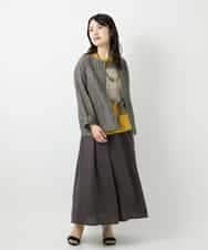 NHHGE84330 GIANNI LO GIUDICE(小さいサイズ)(メゾン ドゥ サンク) カラーリネン製品洗いスカート ダークグレー