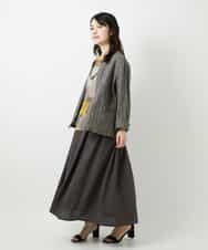 NHHGE84330 GIANNI LO GIUDICE(小さいサイズ)(メゾン ドゥ サンク) カラーリネン製品洗いスカート ダークグレー