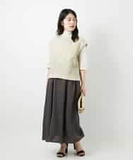NHHGE84330 GIANNI LO GIUDICE(小さいサイズ)(メゾン ドゥ サンク) カラーリネン製品洗いスカート ダークグレー