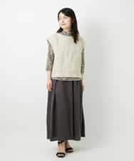 NHHGE84330 GIANNI LO GIUDICE(小さいサイズ)(メゾン ドゥ サンク) カラーリネン製品洗いスカート ダークグレー