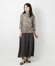 NHHGE84330 GIANNI LO GIUDICE(小さいサイズ)(メゾン ドゥ サンク) カラーリネン製品洗いスカート ダークグレー