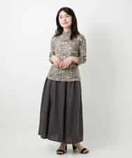 NHHGE84330 GIANNI LO GIUDICE(小さいサイズ)(メゾン ドゥ サンク) カラーリネン製品洗いスカート ダークグレー