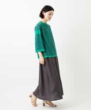 NHHGE84330 GIANNI LO GIUDICE(小さいサイズ)(メゾン ドゥ サンク) カラーリネン製品洗いスカート ダークグレー