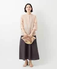 NHHGE84330 GIANNI LO GIUDICE(小さいサイズ)(メゾン ドゥ サンク) カラーリネン製品洗いスカート ダークグレー