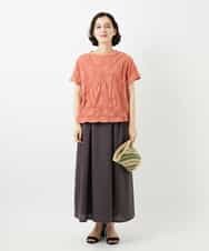NHHGE84330 GIANNI LO GIUDICE(小さいサイズ)(メゾン ドゥ サンク) カラーリネン製品洗いスカート ダークグレー