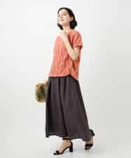 NHHGE84330 GIANNI LO GIUDICE(小さいサイズ)(メゾン ドゥ サンク) カラーリネン製品洗いスカート ダークグレー