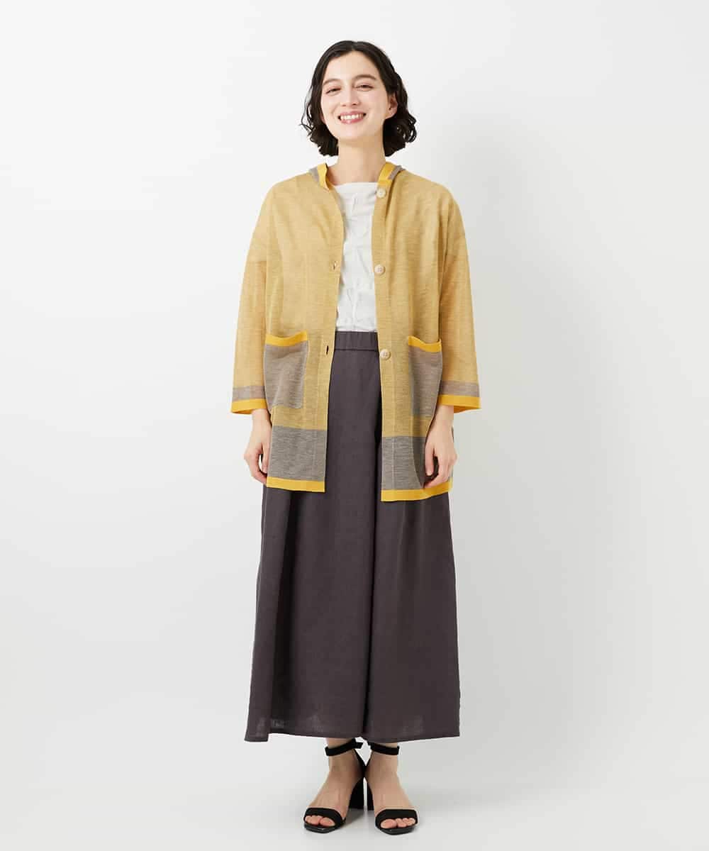 NHHGE84330 GIANNI LO GIUDICE(小さいサイズ)(メゾン ドゥ サンク) カラーリネン製品洗いスカート ダークグレー