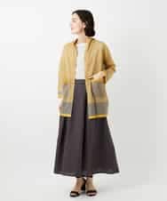 NHHGE84330 GIANNI LO GIUDICE(小さいサイズ)(メゾン ドゥ サンク) カラーリネン製品洗いスカート ダークグレー