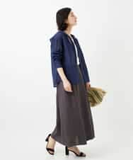 NHHGE84330 GIANNI LO GIUDICE(小さいサイズ)(メゾン ドゥ サンク) カラーリネン製品洗いスカート ダークグレー