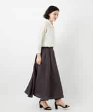 NHHGE84330 GIANNI LO GIUDICE(小さいサイズ)(メゾン ドゥ サンク) カラーリネン製品洗いスカート ダークグレー