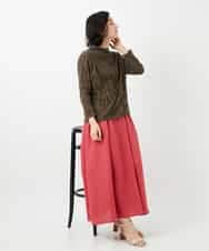 NHHGE84330 GIANNI LO GIUDICE(小さいサイズ)(メゾン ドゥ サンク) カラーリネン製品洗いスカート ダークグレー