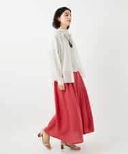 NHHGE84330 GIANNI LO GIUDICE(小さいサイズ)(メゾン ドゥ サンク) カラーリネン製品洗いスカート ダークグレー