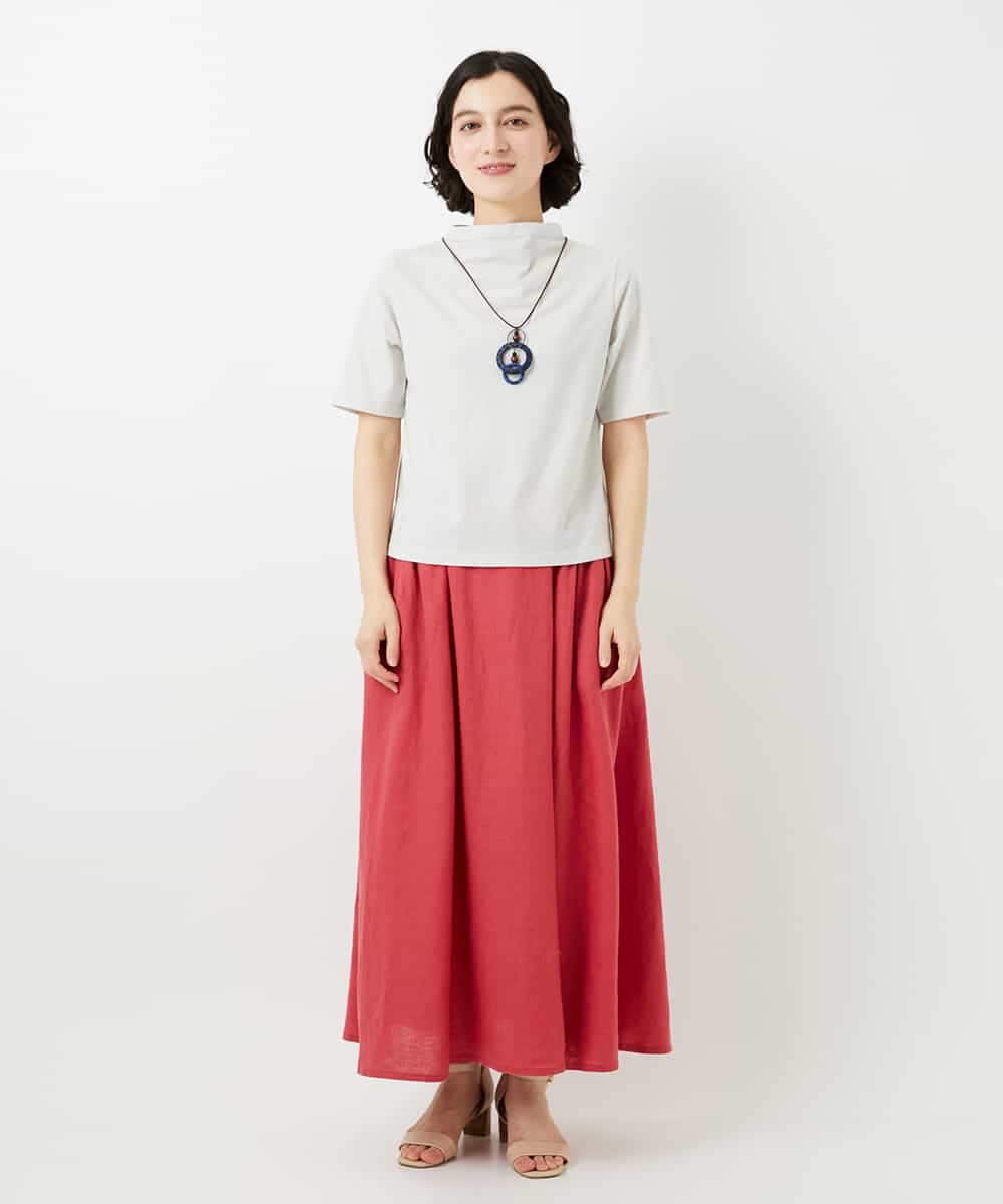 NHHGE84330 GIANNI LO GIUDICE(小さいサイズ)(メゾン ドゥ サンク) カラーリネン製品洗いスカート ダークグレー