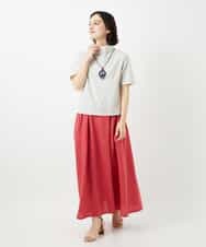 NHHGE84330 GIANNI LO GIUDICE(小さいサイズ)(メゾン ドゥ サンク) カラーリネン製品洗いスカート ダークグレー