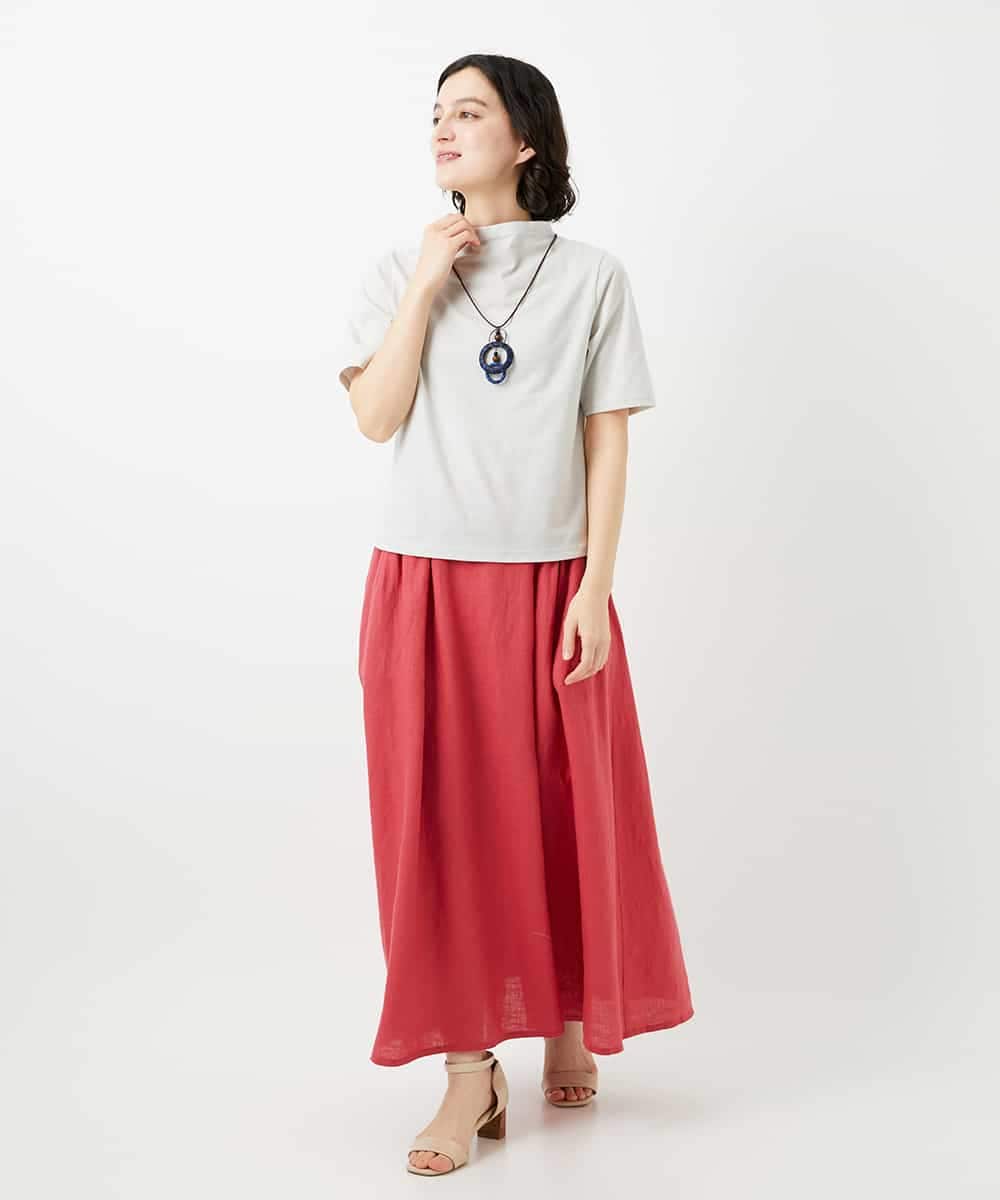 NHHGE84330 GIANNI LO GIUDICE(小さいサイズ)(メゾン ドゥ サンク) カラーリネン製品洗いスカート ダークグレー