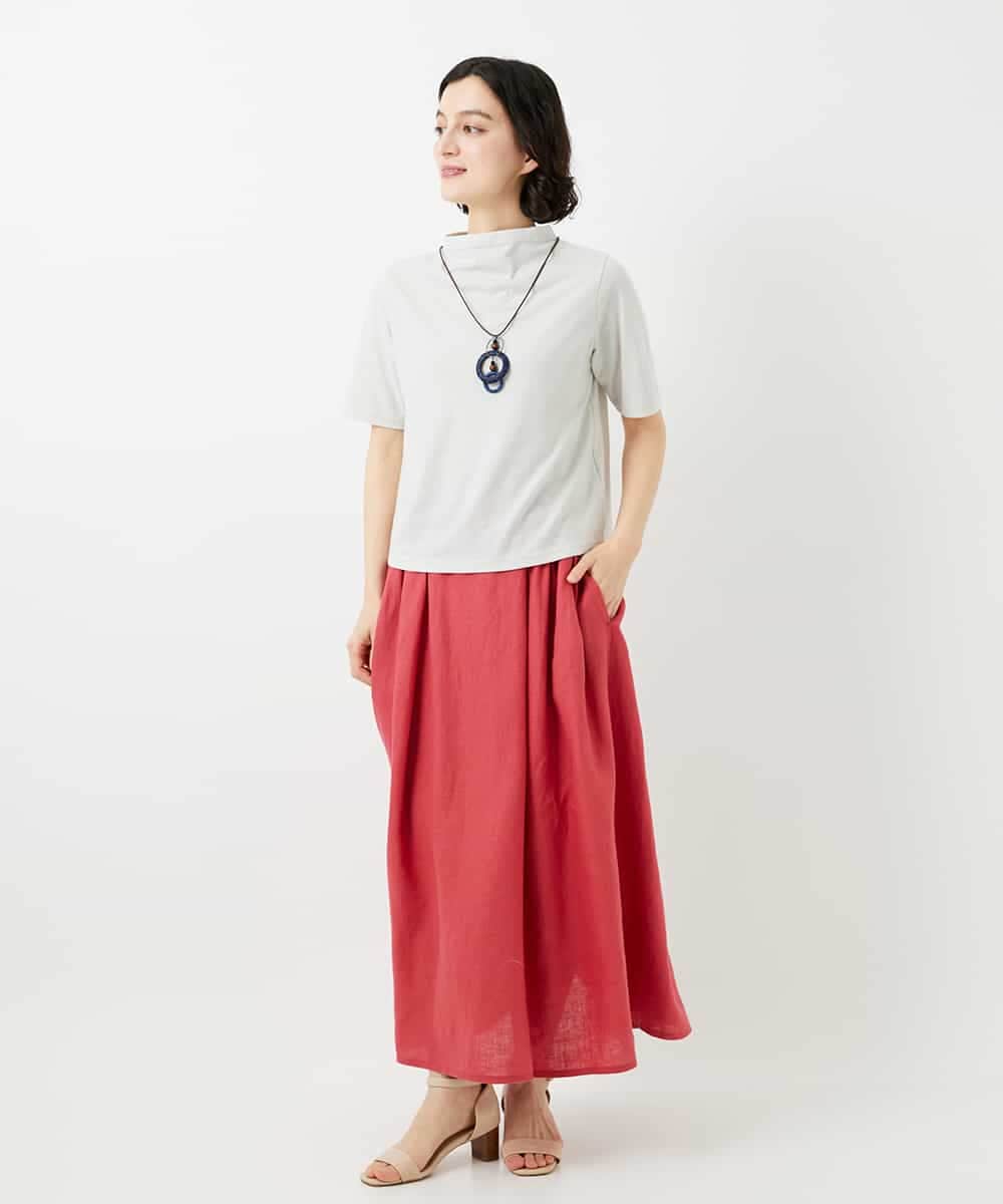 NHHGE84330 GIANNI LO GIUDICE(小さいサイズ)(メゾン ドゥ サンク) カラーリネン製品洗いスカート ダークグレー