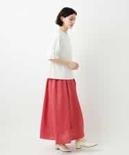 NHHGE84330 GIANNI LO GIUDICE(小さいサイズ)(メゾン ドゥ サンク) カラーリネン製品洗いスカート ダークグレー