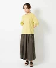 NHHHD66300 GIANNI LO GIUDICE(小さいサイズ)(メゾン ドゥ サンク) 麻ストライプスカート ベージュ