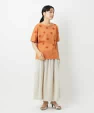 NHHHD66300 GIANNI LO GIUDICE(小さいサイズ)(メゾン ドゥ サンク) 麻ストライプスカート ベージュ