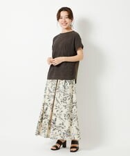 NHHHF91290 GIANNI LO GIUDICE(小さいサイズ)(メゾン ドゥ サンク) 淡彩フラワープリントスカート ベージュ