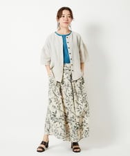 NHHHF91290 GIANNI LO GIUDICE(小さいサイズ)(メゾン ドゥ サンク) 淡彩フラワープリントスカート ベージュ