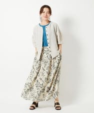 NHHHF91290 GIANNI LO GIUDICE(小さいサイズ)(メゾン ドゥ サンク) 淡彩フラワープリントスカート ベージュ