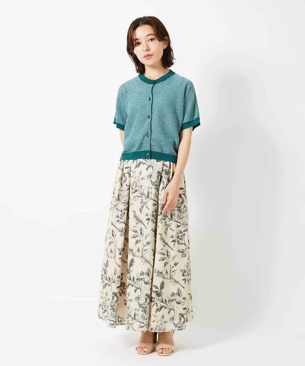NHHHF91290 GIANNI LO GIUDICE(小さいサイズ)(メゾン ドゥ サンク) 淡彩フラワープリントスカート ベージュ