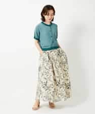 NHHHF91290 GIANNI LO GIUDICE(小さいサイズ)(メゾン ドゥ サンク) 淡彩フラワープリントスカート ベージュ