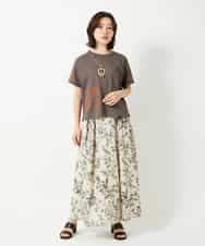 NHHHF91290 GIANNI LO GIUDICE(小さいサイズ)(メゾン ドゥ サンク) 淡彩フラワープリントスカート ベージュ