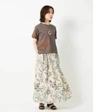 NHHHF91290 GIANNI LO GIUDICE(小さいサイズ)(メゾン ドゥ サンク) 淡彩フラワープリントスカート ベージュ