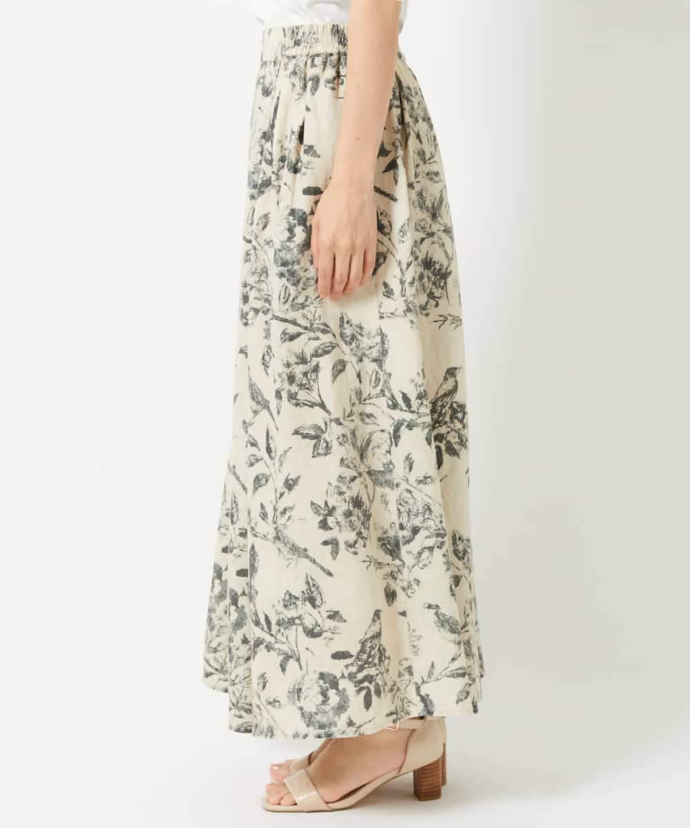 NHHHF91290 GIANNI LO GIUDICE(小さいサイズ)(メゾン ドゥ サンク) 淡彩フラワープリントスカート ベージュ