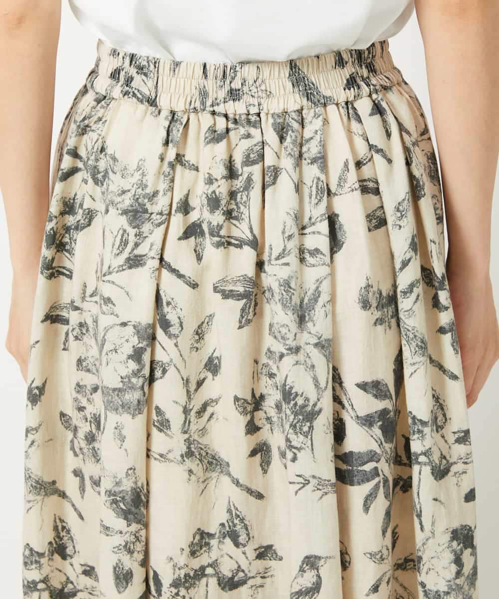 NHHHF91290 GIANNI LO GIUDICE(小さいサイズ)(メゾン ドゥ サンク) 淡彩フラワープリントスカート ベージュ