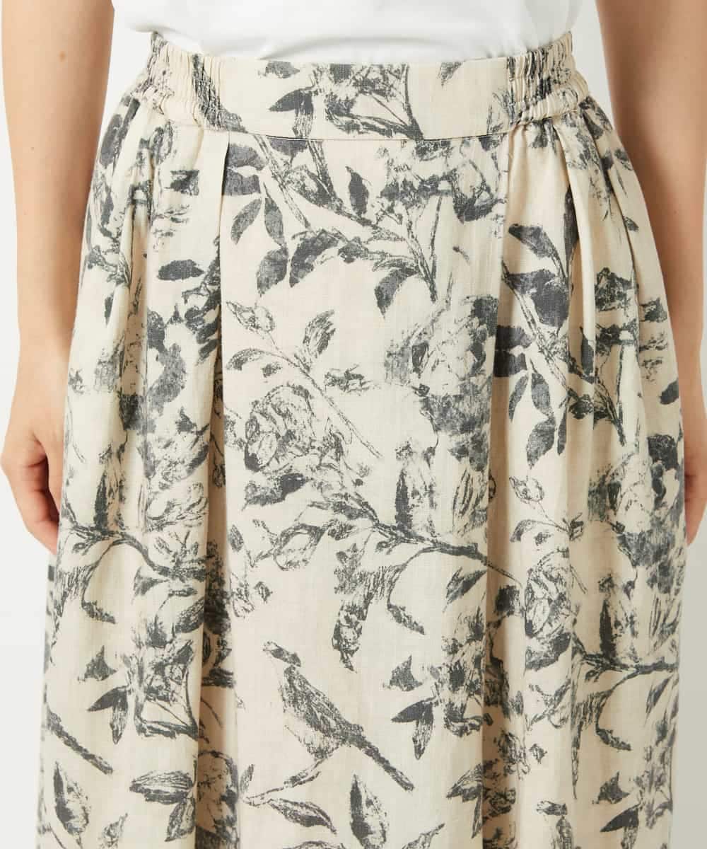 NHHHF91290 GIANNI LO GIUDICE(小さいサイズ)(メゾン ドゥ サンク) 淡彩フラワープリントスカート ベージュ