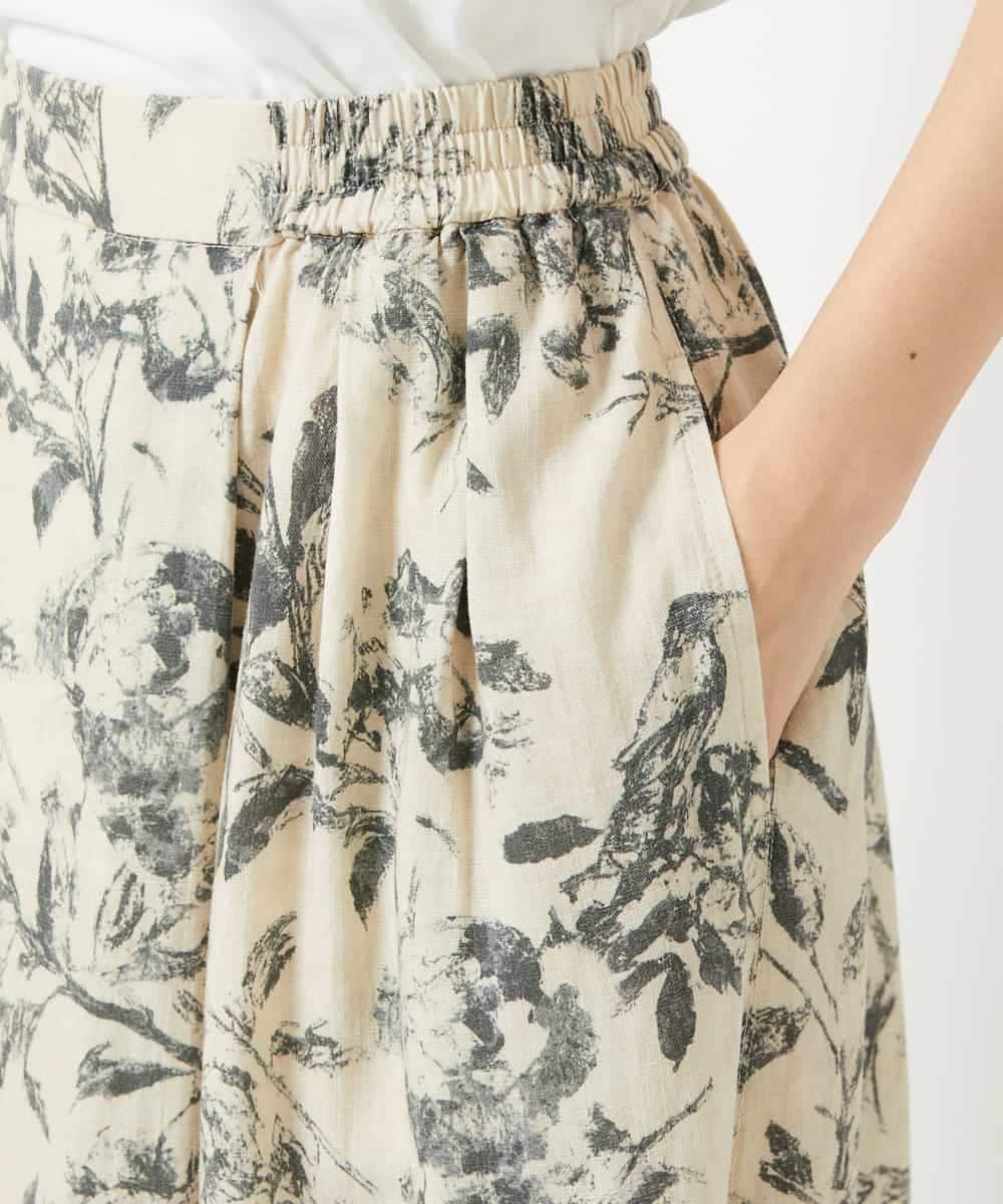 NHHHF91290 GIANNI LO GIUDICE(小さいサイズ)(メゾン ドゥ サンク) 淡彩フラワープリントスカート ベージュ