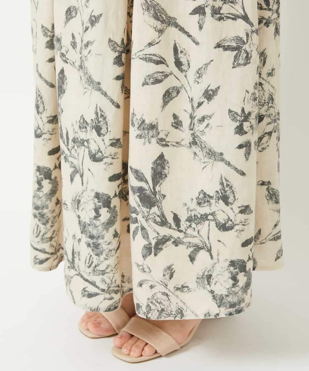 NHHHF91290 GIANNI LO GIUDICE(小さいサイズ)(メゾン ドゥ サンク) 淡彩フラワープリントスカート ベージュ