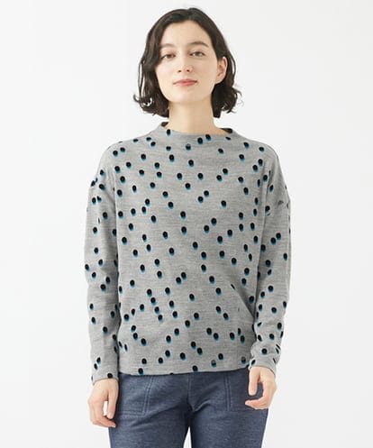 NHKCA01250 GIANNI LO GIUDICE(小さいサイズ) [日本製]フロッキードットプリントカットソー