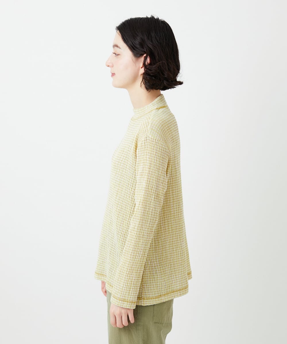 NHKGD30190 GIANNI LO GIUDICE(小さいサイズ)(メゾン ドゥ サンク) [日本製]カールマイヤーチェックカットソー ベージュ