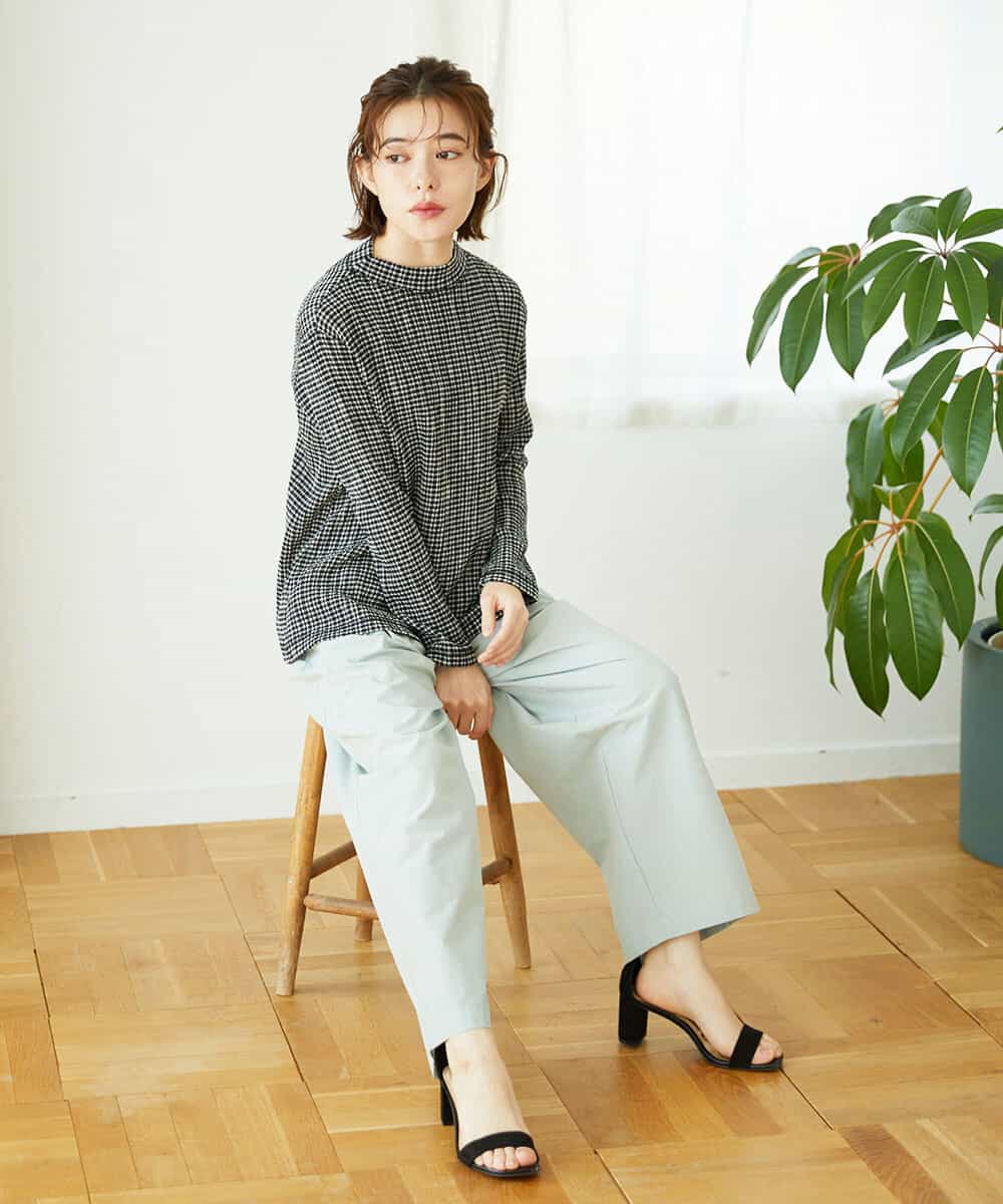 NHKGD30190 GIANNI LO GIUDICE(小さいサイズ)(メゾン ドゥ サンク) [日本製]カールマイヤーチェックカットソー ベージュ