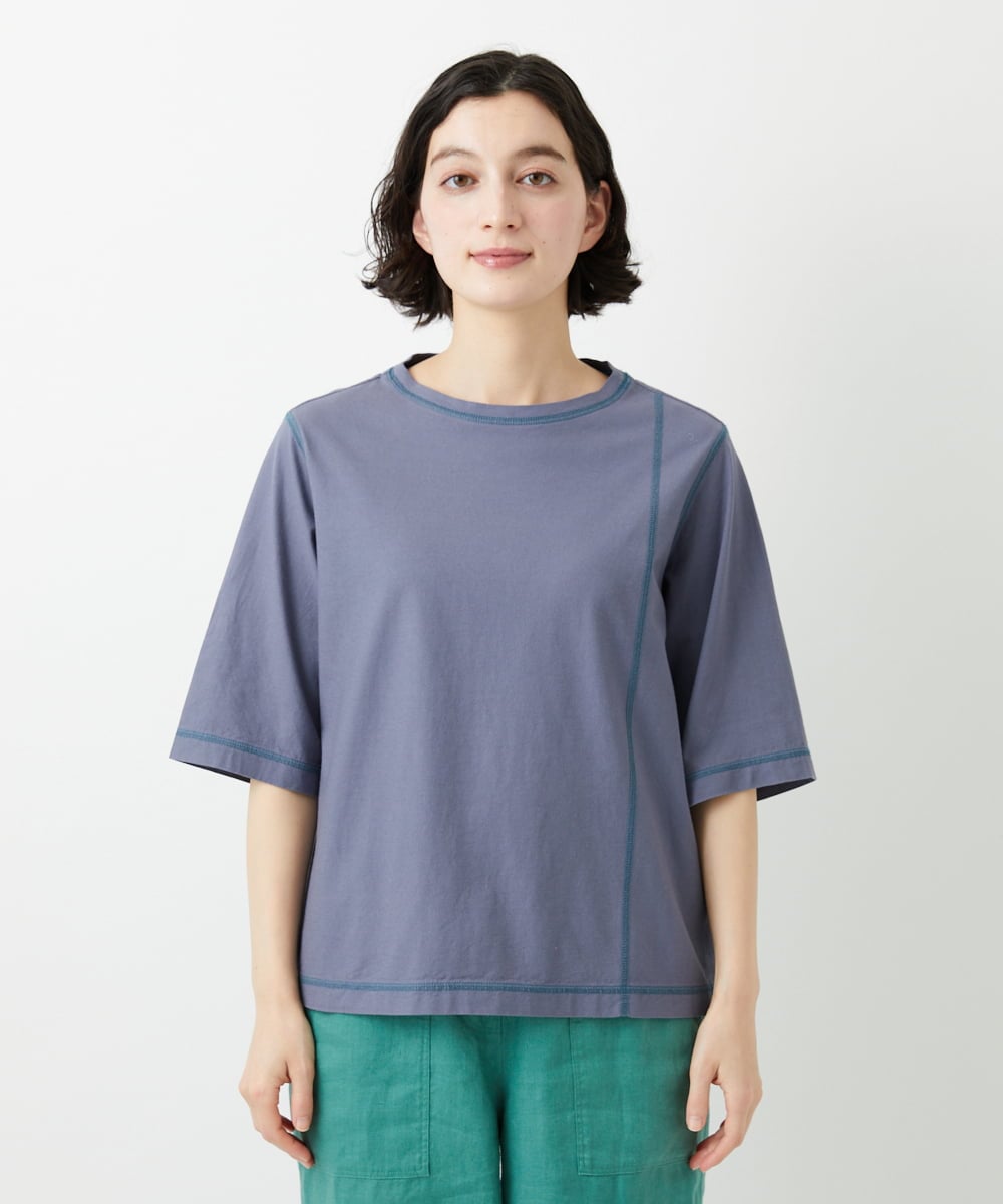 NHKGE40210 GIANNI LO GIUDICE(小さいサイズ)(メゾン ドゥ サンク) クールローレルスカイコットTシャツ ラベンダー