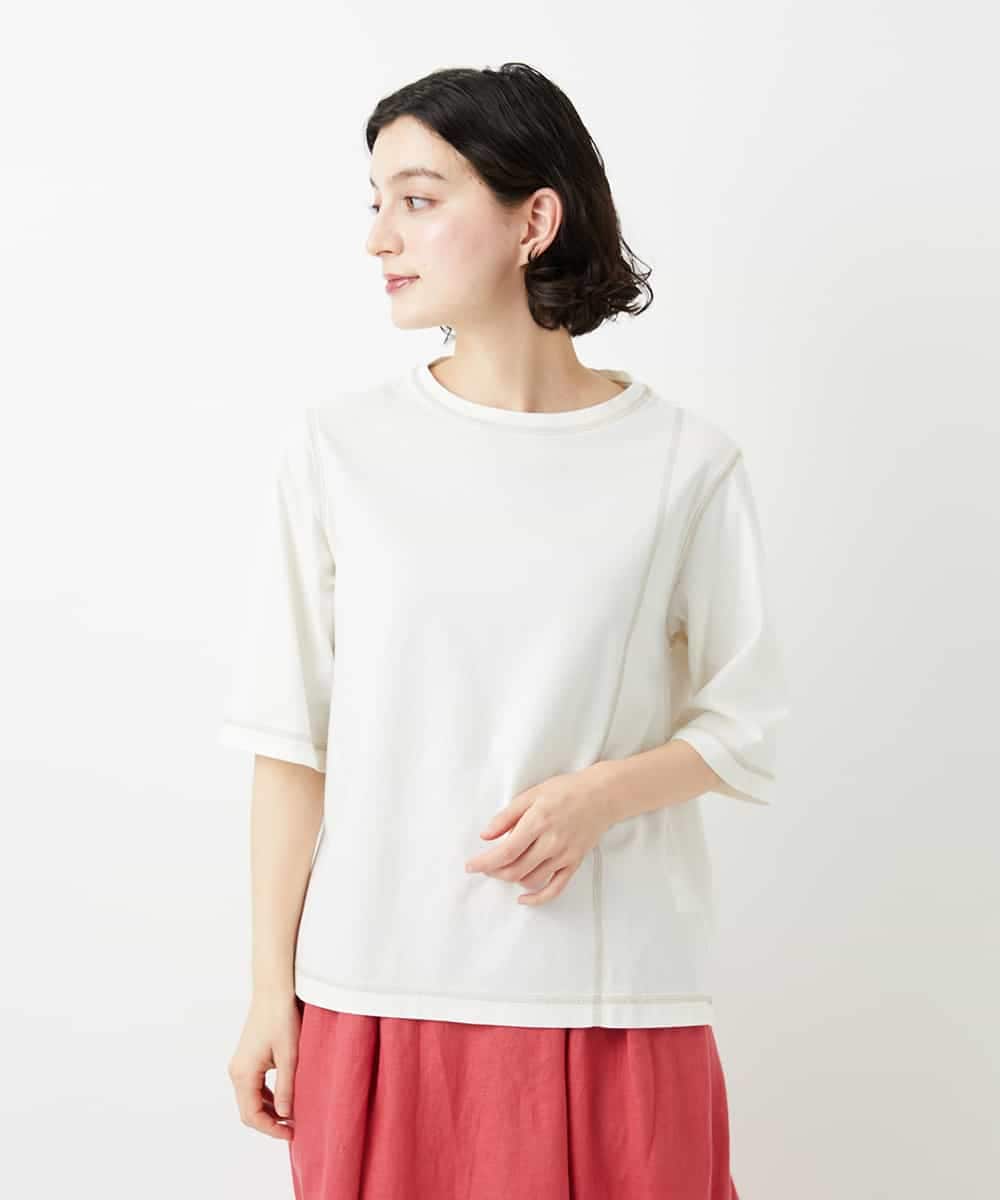 NHKGE40210 GIANNI LO GIUDICE(小さいサイズ)(メゾン ドゥ サンク) クールローレルスカイコットTシャツ ラベンダー