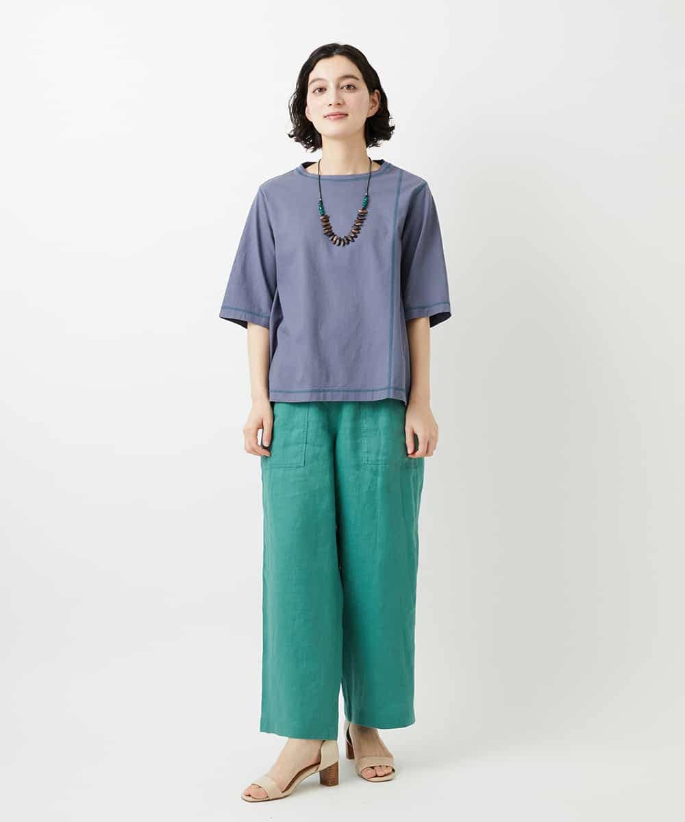 NHKGE40210 GIANNI LO GIUDICE(小さいサイズ)(メゾン ドゥ サンク) クールローレルスカイコットTシャツ ラベンダー