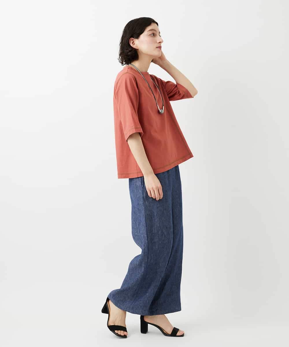NHKGE40210 GIANNI LO GIUDICE(小さいサイズ)(メゾン ドゥ サンク) クールローレルスカイコットTシャツ ラベンダー