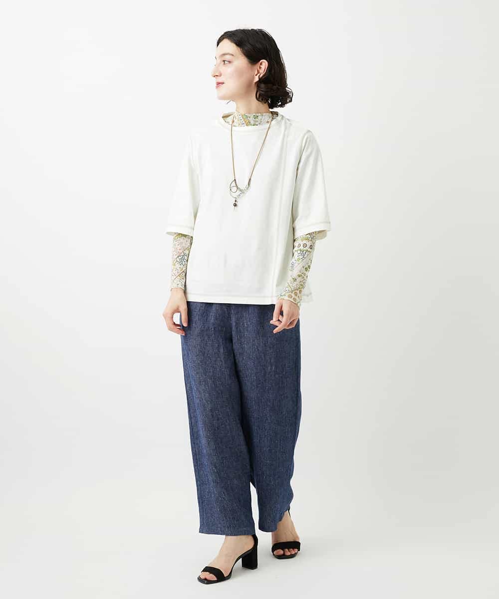 NHKGE40210 GIANNI LO GIUDICE(小さいサイズ)(メゾン ドゥ サンク) クールローレルスカイコットTシャツ ラベンダー