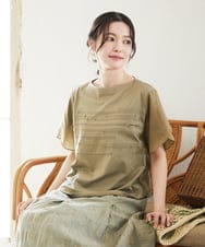 NHKGE53250 GIANNI LO GIUDICE(小さいサイズ)(メゾン ドゥ サンク) [日本製]シルケット天竺カットソー カーキ