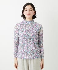 NHKGF86180 GIANNI LO GIUDICE(小さいサイズ)(メゾン ドゥ サンク) フラワーリーフプリントハイネックカットソー パープル系