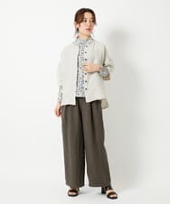 NHKGF86180 GIANNI LO GIUDICE(小さいサイズ)(メゾン ドゥ サンク) フラワーリーフプリントハイネックカットソー パープル系