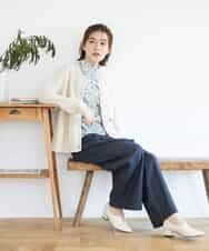 NHKGF86180 GIANNI LO GIUDICE(小さいサイズ)(メゾン ドゥ サンク) フラワーリーフプリントハイネックカットソー パープル系