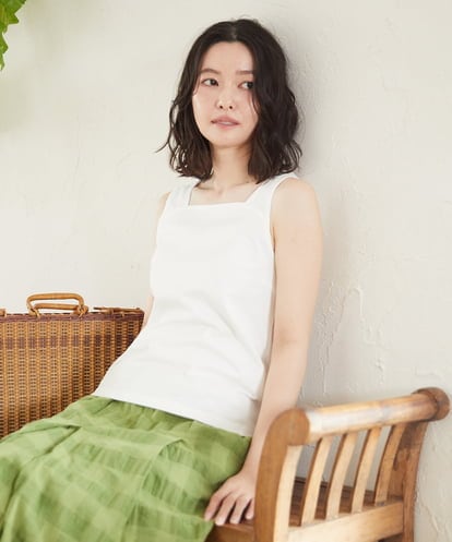 NHKGF95070 GIANNI LO GIUDICE(小さいサイズ) コットンスクエアネックタンクトップ